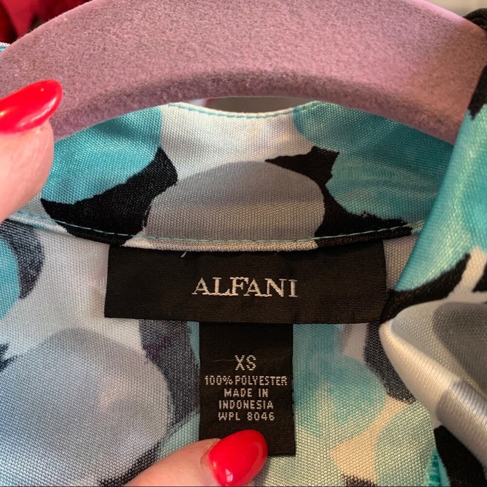 ALFONI cowl neck top. Turquoise and black. Size XS‎ - Picture 5 of 5